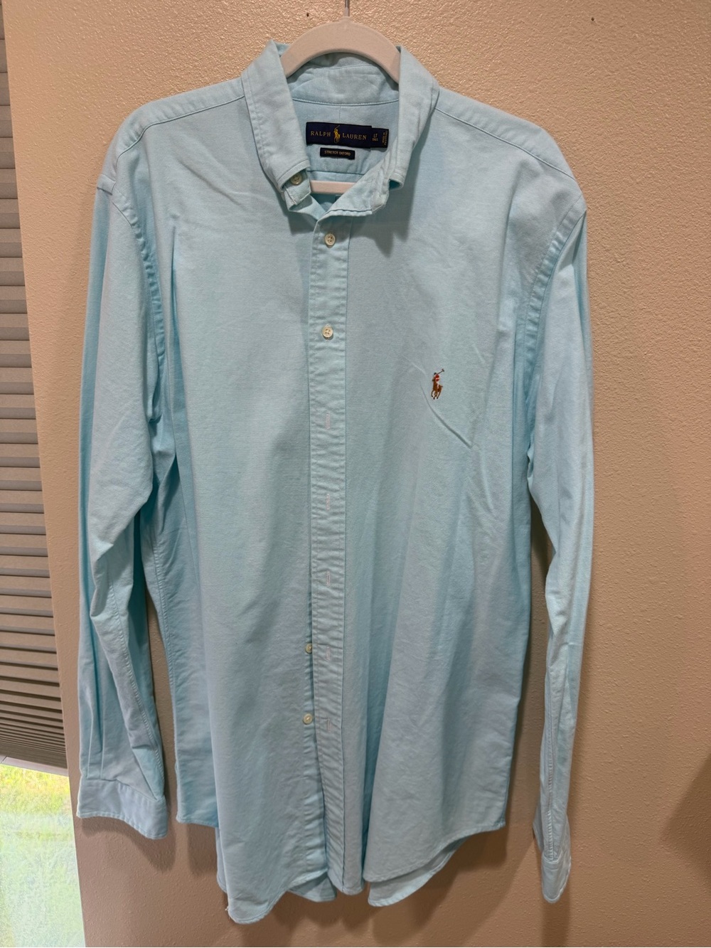 Polo Ralph Lauren Shirt Men LT Blue Oxford Long Sleeve Button Down Preppy Spring